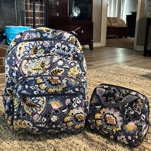 Vera Bradley backpack and lunchbox set